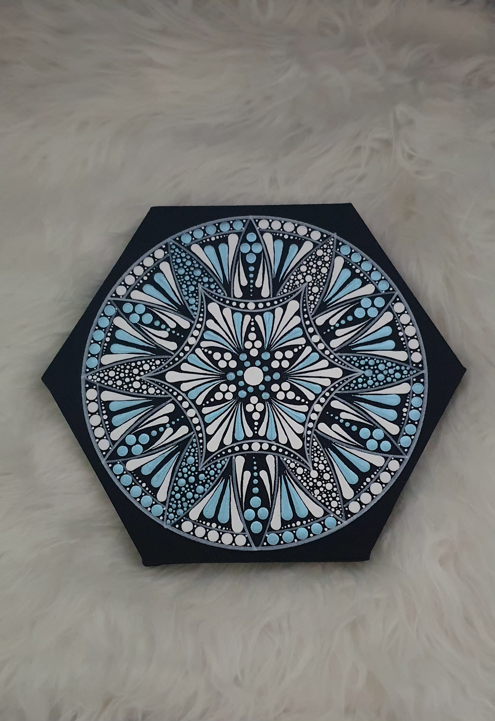 Északi Fény Hexagon Dot Art Mandala (25 cm)