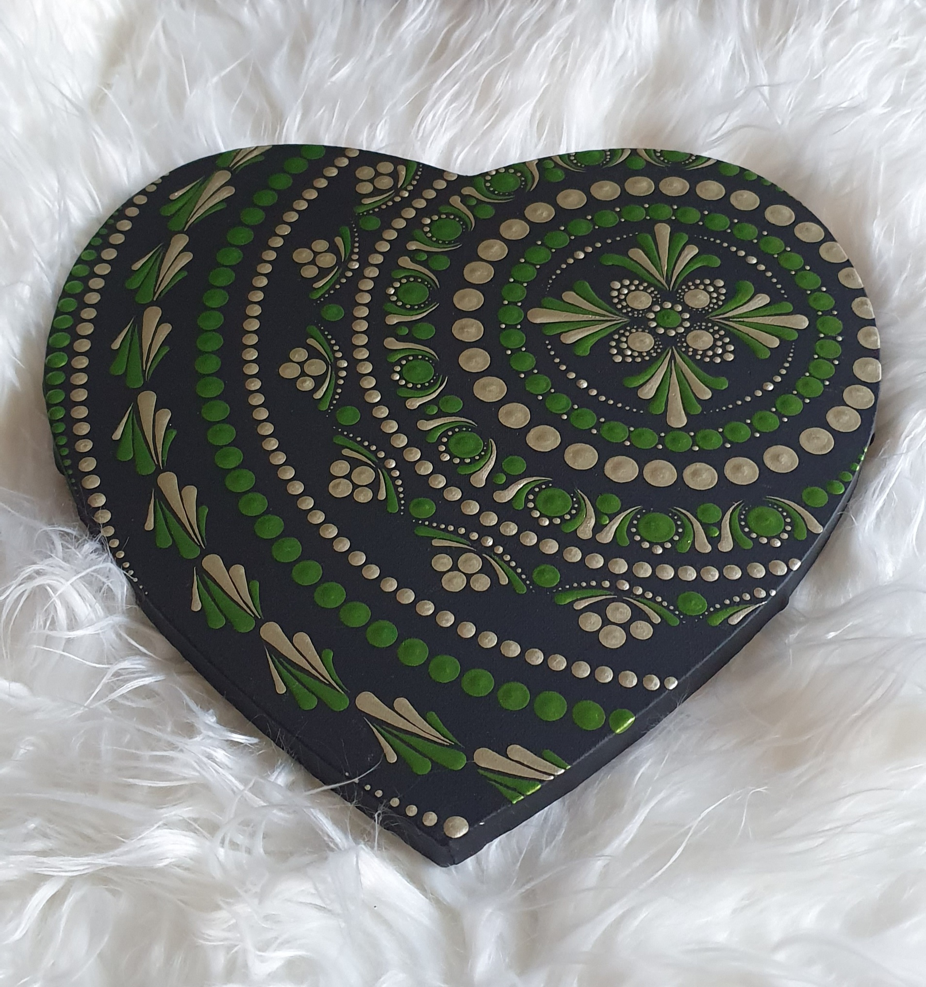 „Anáhata Fénye” Szív Mandala Feszített Vászonkép (28-30 cm) - Image 2