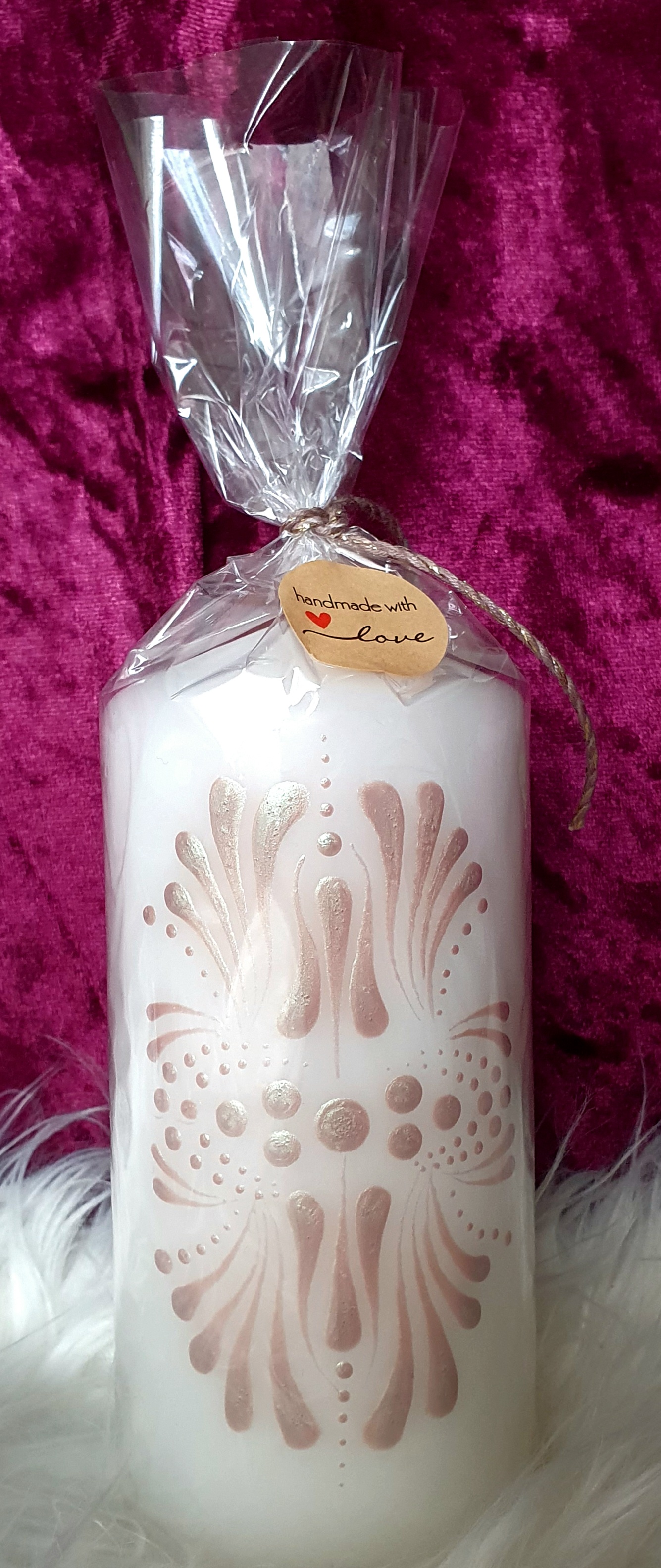 Rose Gold Elegancia – Prémium Kézműves Kókuszviasz Tömbgyertya (15 cm)