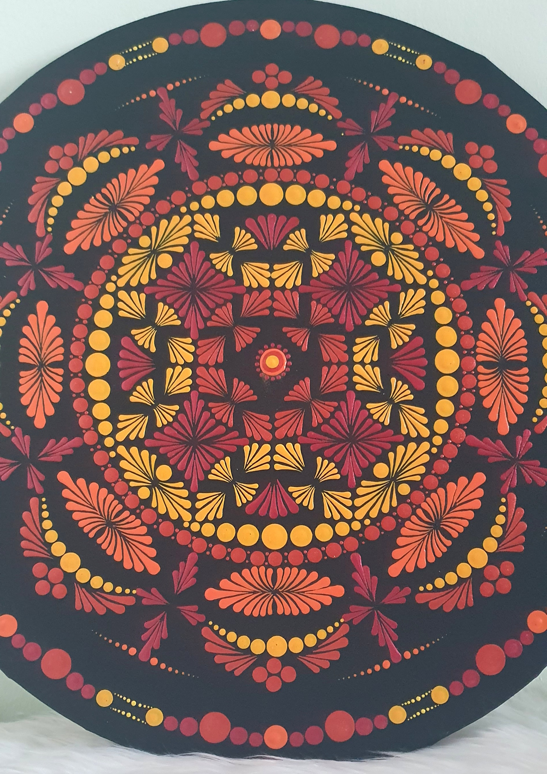Belső Tűz – 50 cm Kézzel Pontozott Prémium Mandala Festmény - Image 3