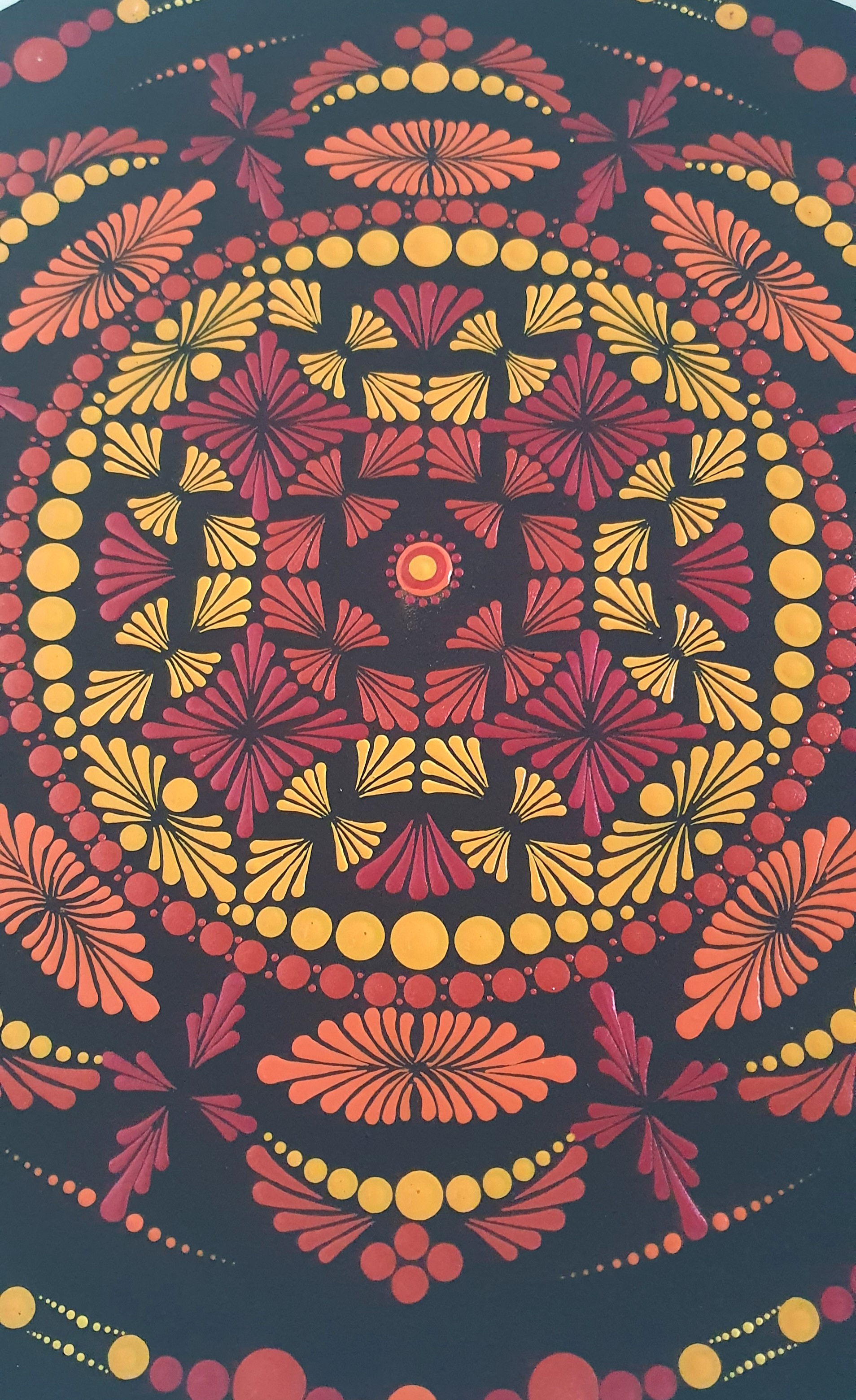 Belső Tűz – 50 cm Kézzel Pontozott Prémium Mandala Festmény - Image 2